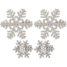4er-Set Strass-Haarspangen in Entenschnabelform, Kristall-Schneeflocken-Haarnadeln, Haaraccessoires für Mädchen