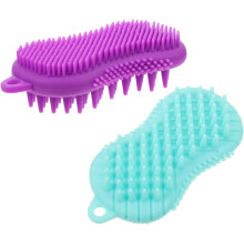 2er-Pack Silikon-Duschbürsten, Reinigungsbürsten aus weichem Silikonmaterial für Bad und Dusche