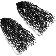 2 Stück gehäkelte Haarperücke, lockiges Zopfhaar mit gewellten Enden, künstliche Zöpfe für den Boho-Stil