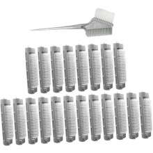 20 rulos para flequillo con pinza, pinzas para dar volumen a la raíz del cabello con cepillo, herramientas de peinado sin calor para mujeres