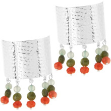 2pcs Boho Vintage Ponytail Hair Clips with Glass Beads Tassel Handmade Chinese Style Hair Buckle