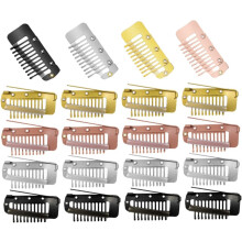 20 Stück Metall-Perückenclips, Kamm-Haarverlängerungsclips, 3,6 cm, 10 Zähne, für Damen-Haaraccessoires in Schwarz, Braun, Gold und Silber