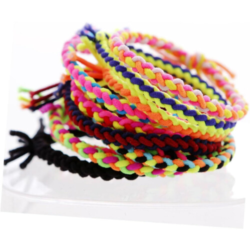 20 elastici per capelli fluorescenti, elasticizzati a maglia, ideali per code di cavallo di donne e ragazze. Accessori per capelli.