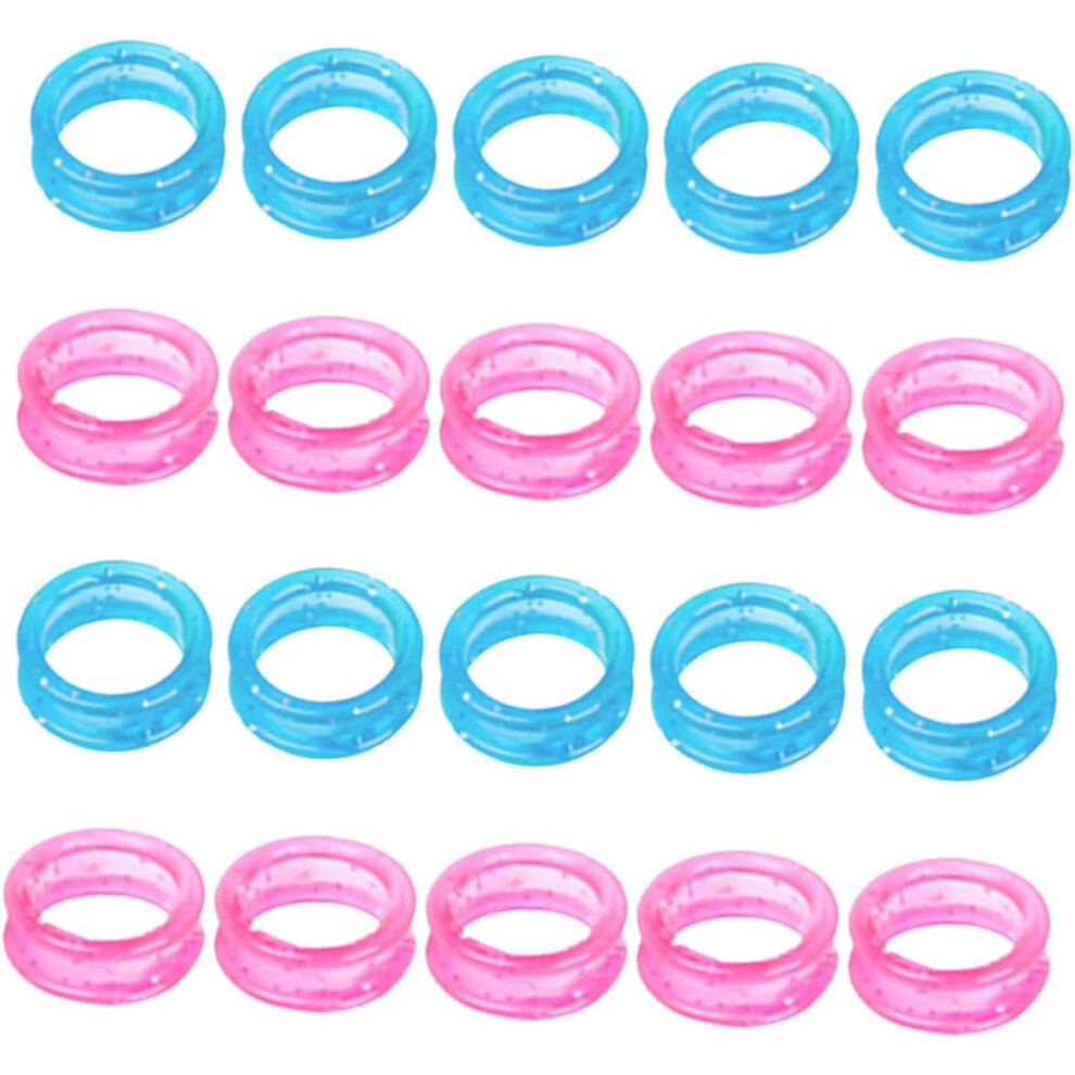 Hkhbjs 20Pcs Pet Grooming Scissor Finger Rings Soft Silicone Hairdressing Scissor Thumb Insert Barber Tool
