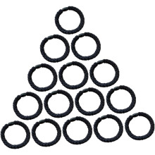 20 pezzi Accessori per capelli da donna Elastici per capelli neri elasticizzati in poliestere Senza deformazione Fermacoda per capelli spessi