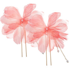 Einzigartiges Design: 2er-Set Haarstäbchen mit Blumenquaste, Hochzeitsnadeln, chinesische Haarstäbchen, japanische Blumenstäbe