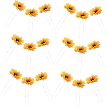 25 handgefertigte Haarnadeln mit Gänseblümchen- und Sonnenblumenmotiven für Hochzeiten und Feste, leichte Braut-Haarspangen mit Blumenmuster