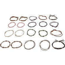 20 stk. Boho dekorative hårstrikker og armbånd Vintage hårelastiske hestehaleholdere