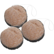 3pcs Konjac Facial Sponge Set Double-sided Exfoliating Pads with Walnut Seed Bamboo Charcoal Deep Cleansing Face Sponges