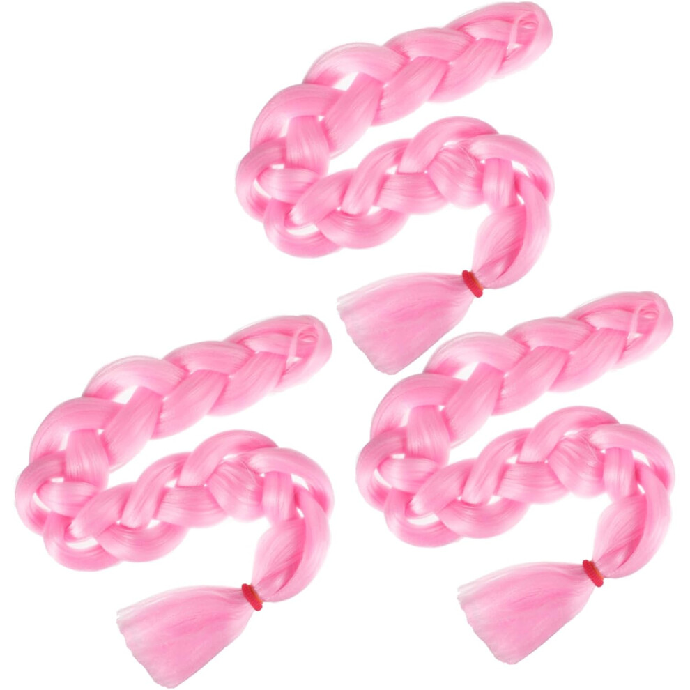Hkhbjs Unisex 3Pcs Colored Braids Synthetic Hair Extensions For Daily Wear Parties Cosplay No Shedding Fine Workmanship Vivid Design