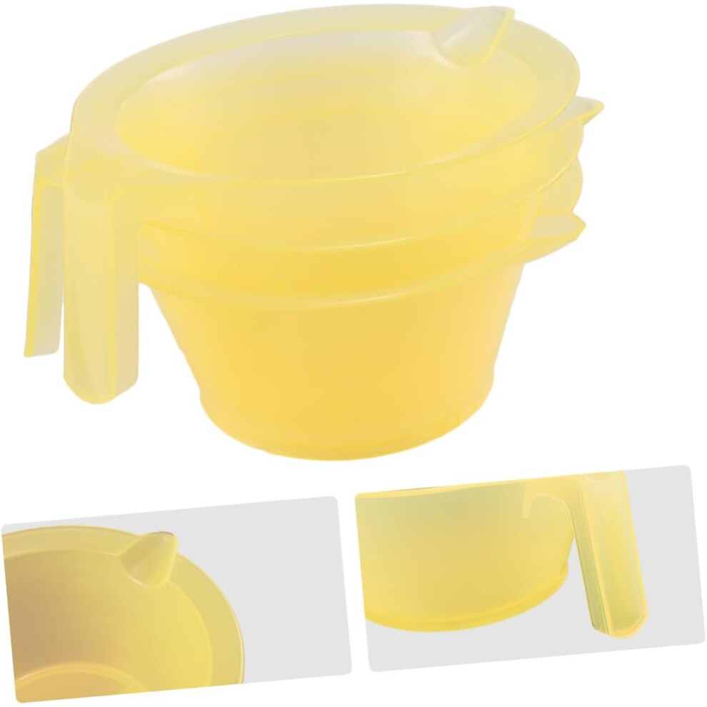 Hkhbjs Yellow 3Pcs Hair Dye Mixing Bowl Tint Bowl Brush For Diy Coloring For Salons Barbershops