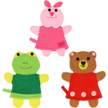 3-teiliges Badehandschuh-Set mit Cartoon-Tiermotiven, bestickten Schwammhandschuhen und Duschbürste zum Baden und Peelen
