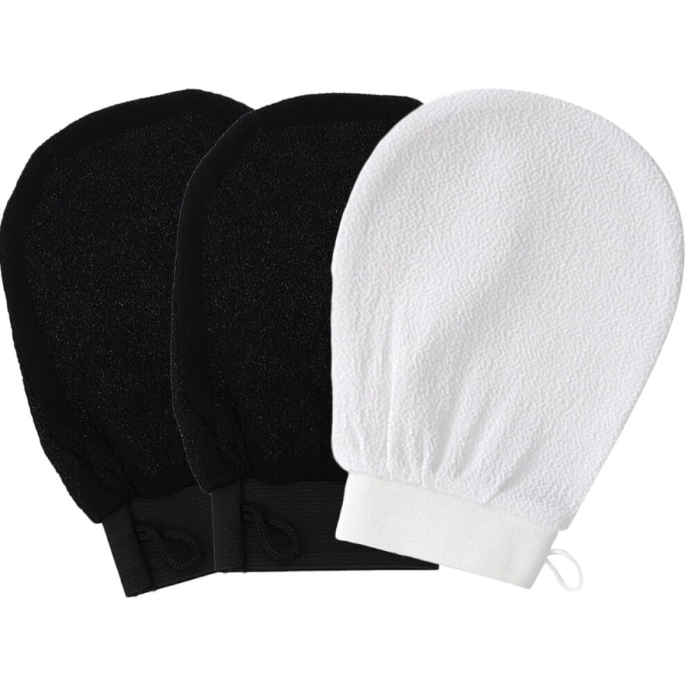 Hkhbjs 3Pcs Exfoliating Bath Gloves Set, Single-Layer Rayon Shower Mitts For Dead Skin Removal