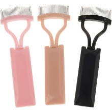 3-delige set wimperkammen van metaal met sliphandvat voor het vormen en krullen van wimpers. Draagbare stylingtool voor op reis en dagelijks gebruik.