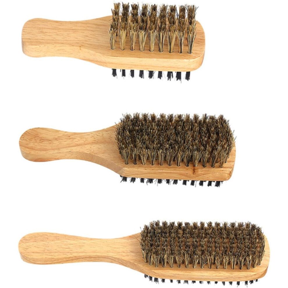 Hkhbjs Unisex 3Pcs Beard Grooming Brush Handle Facial Care Beard Cleaning Brush For Male Barber Supply