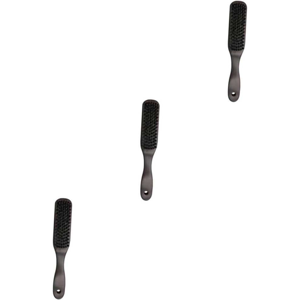 Hkhbjs Unisex Black 3Pcs Beard Cleaning Brush Hair Styling Brush Boar Bristles For Men Beard Grooming At Home Salon