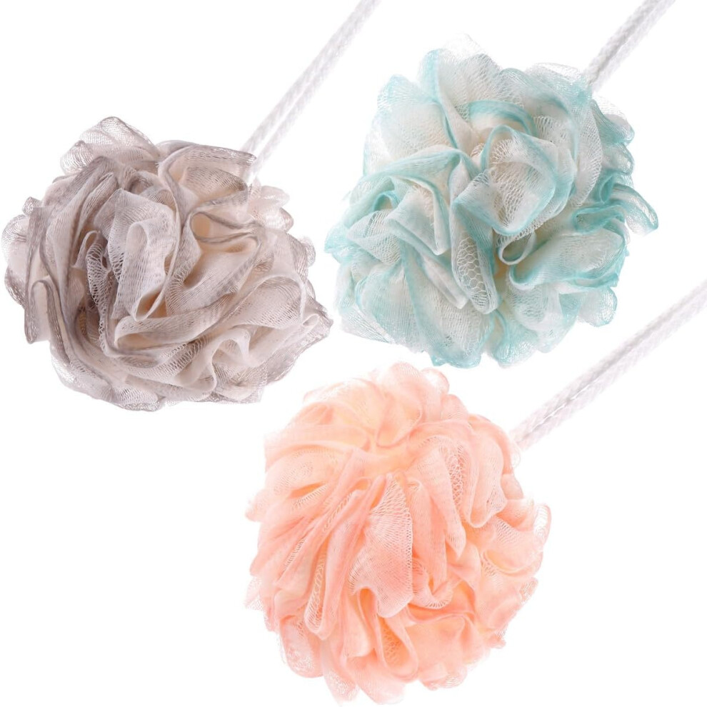 Hkhbjs 3Pcs Mesh Pouf Shower Ball Body Scrubber For Spa Soft Mesh Bath Shower Ball Skin Cleaner