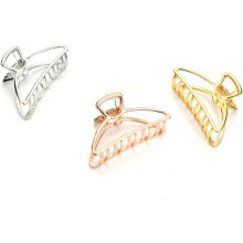 3-teiliges Set großer, mattierter Haarspangen in Roségold, Hellgold und Hellsilber für Damen und Mädchen