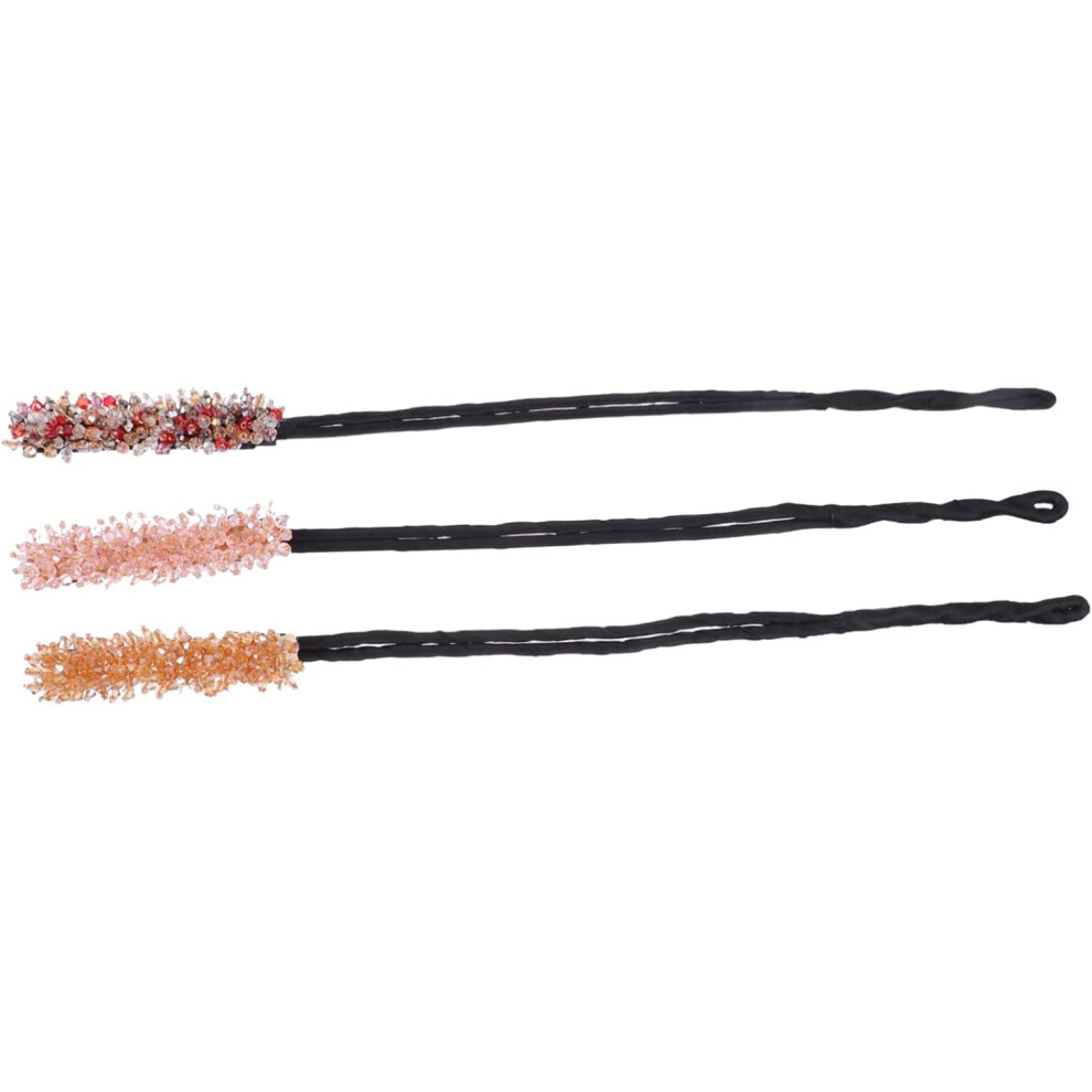 Hkhbjs 3Pcs Hairstyle Tools Rhinestone Hair Bun Maker Hair Bun Shaper Curler Accessories For Women Diy Donuts