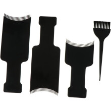 Juego de 4 herramientas para teñir el cabello: tabla para mechas, pincel y peine para teñir, para uso doméstico o en salones de belleza.