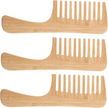3er-Pack Kamm mit großen Zinken aus Bambus, breite Zinken und Griffe für Friseure und den Heimgebrauch, zum Entwirren von Haaren