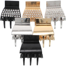 6er-Pack dekorative Haarspangen in Gold, Silber und Schwarz für Damen, kleine Metallklammern, Haarclips für dickes und dünnes Haar