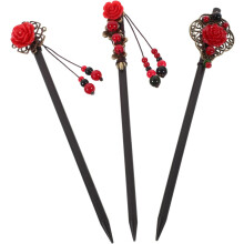 3er-Set antike Haarnadel-Haarstäbchen, Retro-Haarstäbe aus Holz im chinesischen Stil