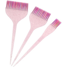 3-teiliges Haarfärbepinsel-Set mit langem Stiel und Stylingkamm für Glitzerhaarfarbe – ideal für den Heimgebrauch im Salon.