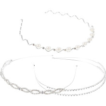 3er-Set Perlenstirnbänder, dekorative Haarreifen für Hochzeiten