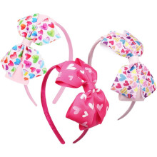 3-delige set haarbanden met strikjes en hartjespatroon, haaraccessoires voor feestjes en kostuums.
