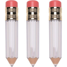 Lot de 3 tubes de gloss vides, flacons rechargeables en forme de crayon, parfaits pour les voyages. Accessoires de maquillage DIY.