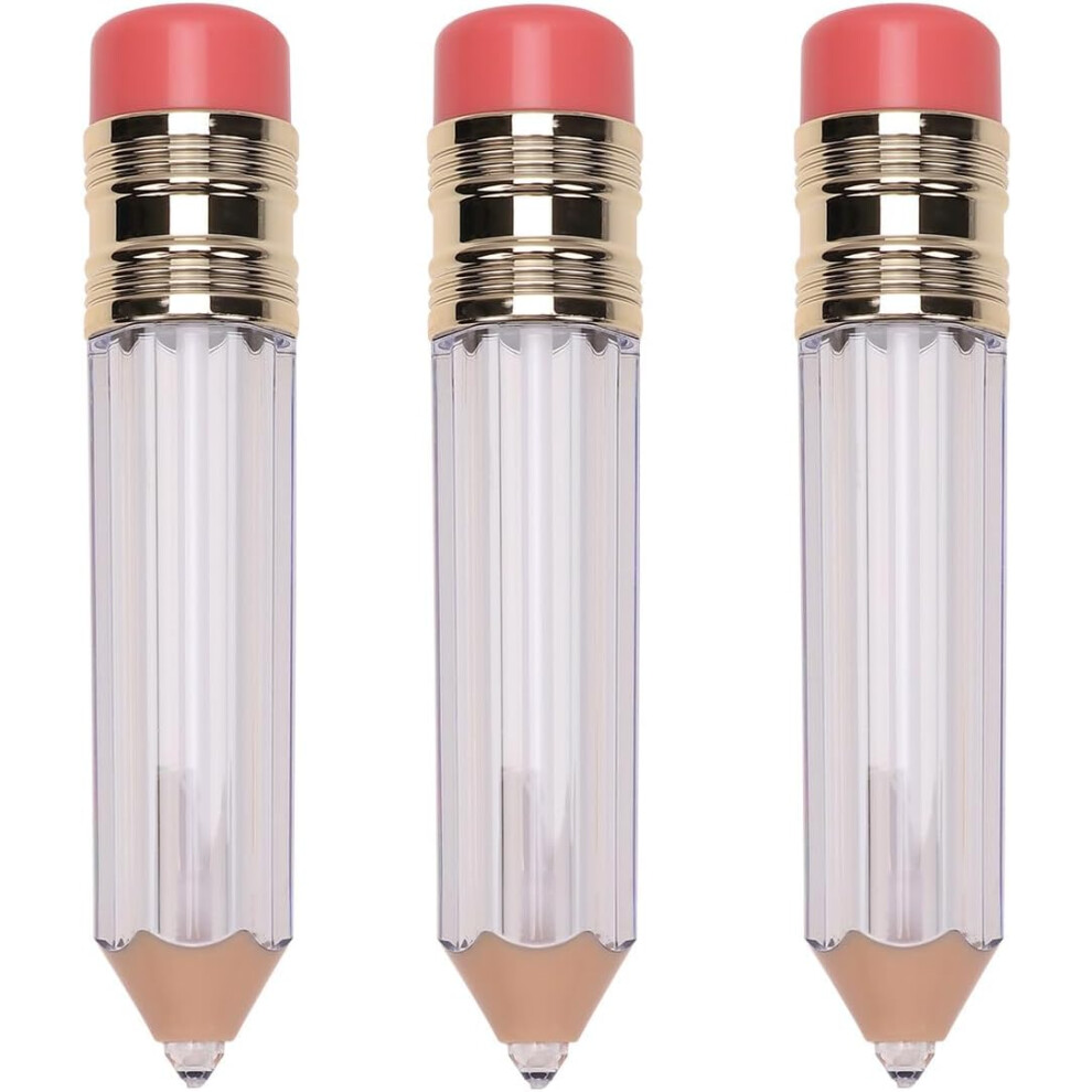 Hkhbjs 3Pcs Lip Gloss Tubes Empty Lip Container Diy Glaze Makeup Accessories Pencil Shape Refillable Bottles For Travel