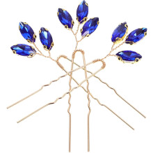 3er-Set Strass-Tiara-Haarnadeln in U-Form, Metall-Haarschmuck für die Braut, Strass-Haarspangen für elegantes Styling