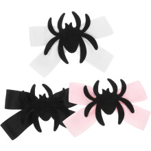 3er-Pack Halloween-Haarspangen mit Spinnen-Schleife für Damen – Gruselig-süße Haarspangen für den seitlichen Pony – Festliche Haaraccessoires