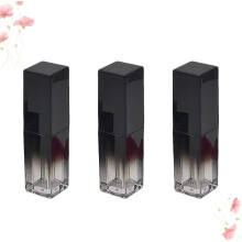 3 stuks 5 ml vierkante lege lipglossbuisjes met UV-zwarte kleurovergang, plastic flesjes met applicator.