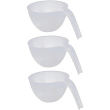 Stapelbare mengkommen met handvat, 3 stuks, van plastic, magnetronbestendig, voor het mengen van room, koken en het bereiden van fruitsalades.