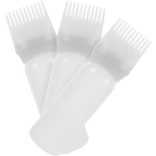 Botella aplicadora de aceite capilar, 3 unidades, color blanco, para teñir el cabello y nutrir el cuero cabelludo. Uso doméstico y profesional.