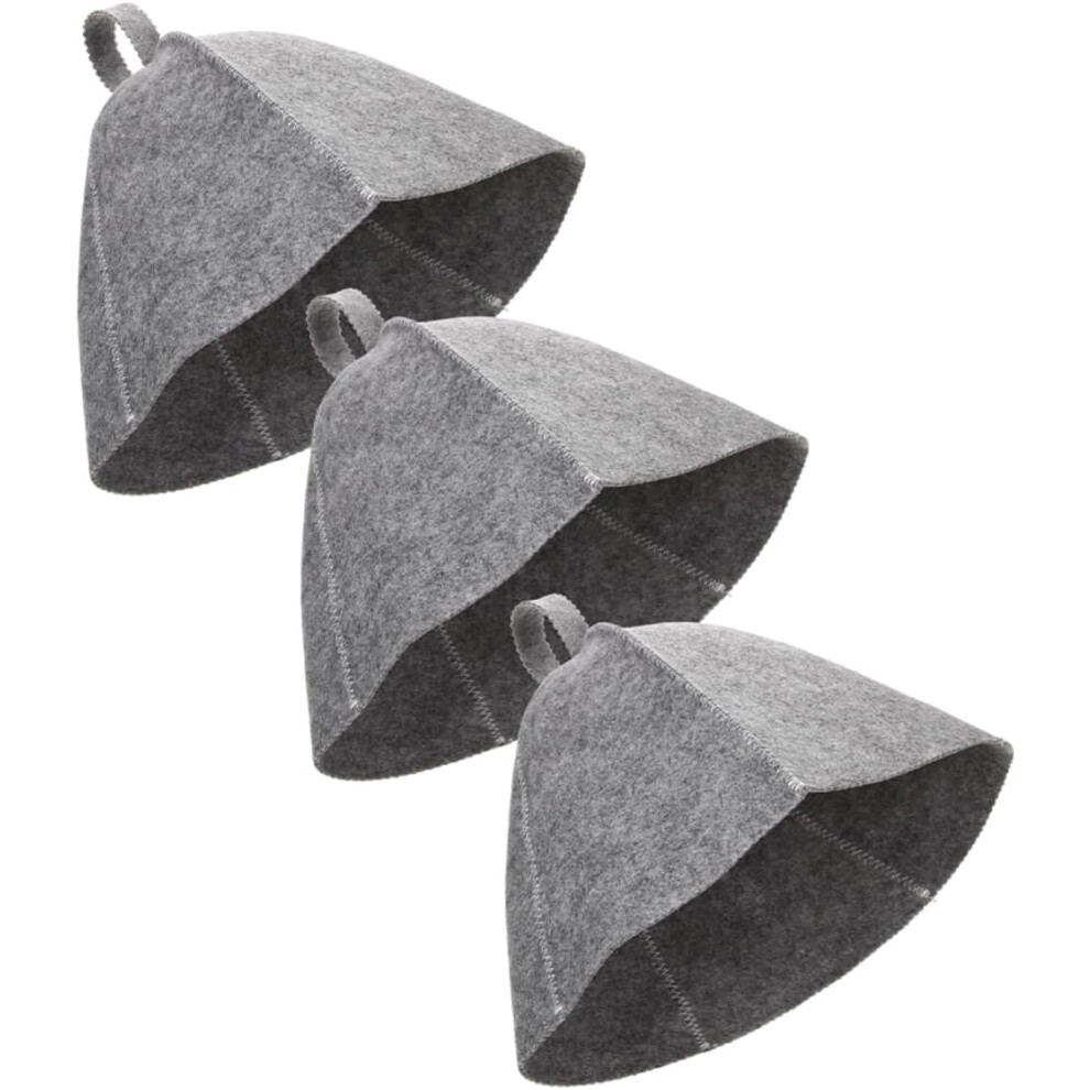 Hkhbjs 3Pcs Sauna Hats Supple Head Protector Lightweight Breathable Felt Stylish Bath Felt Hat For Sauna And Travel Use