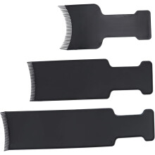 3-teiliges Set langer Haarfärbekämme zum Strähnenfärben, Folienkamm, Haarfärbezubehör, Schwarz