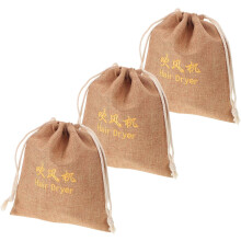 3pcs Hair Dryer Cover Drawstring Washable Jute Pouch for Travel Hotel Bathroom Use as Hair Dryer Dust Cover and Storage Bag