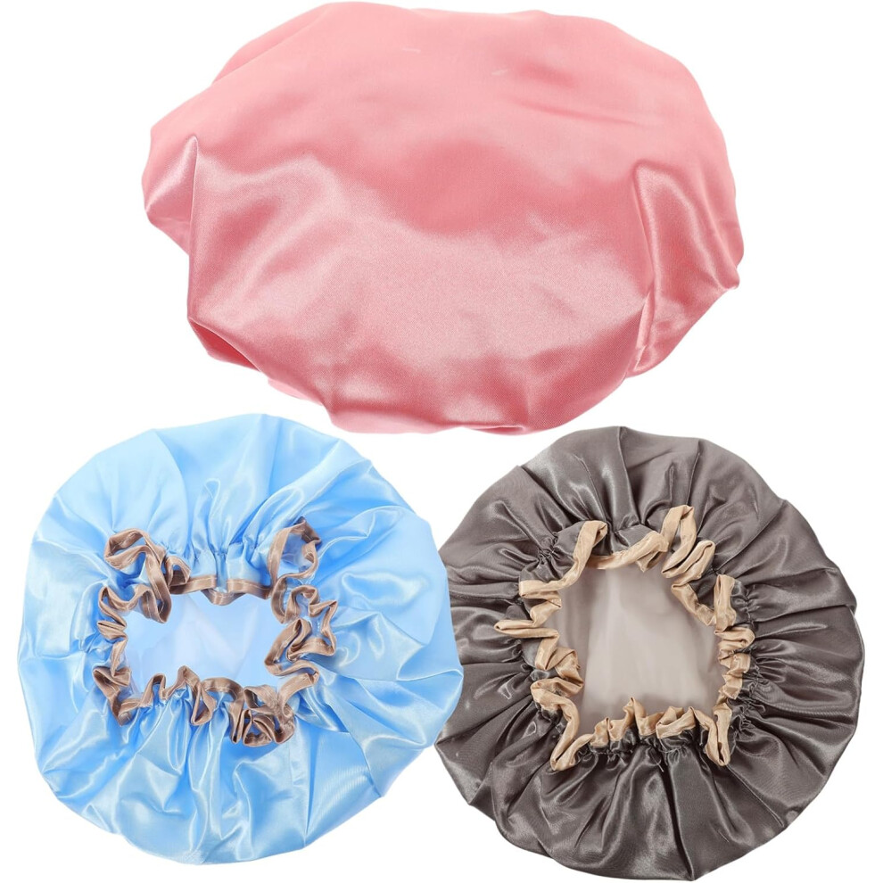 Hkhbjs 3Pcs Shampoo Cap For Women Adults Peva Breathable Hair Protection Caps Shower Bathing Hat