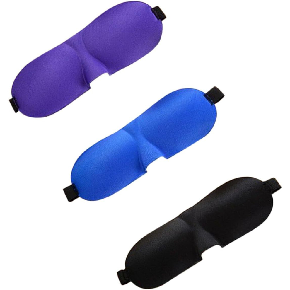 Hkhbjs 3Pcs Contoured Sleep Mask Lightweight Comfortable Eye Mask For Sleeping Travel Work Naps Super Adjustable Night Blindfold