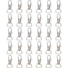 30 Stück drehbare Karabinerhaken aus Zinklegierung mit D-Ringen, Schlüsselanhängerhaken für Taschenzubehör
