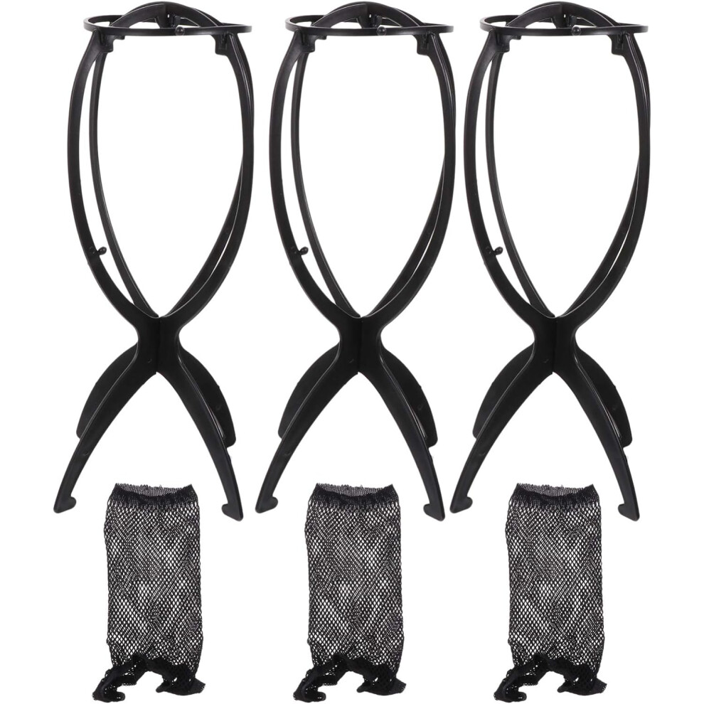Hkhbjs 3Pcs Wig Rack Stand Holders For Display Storage Material Safe For Wigs