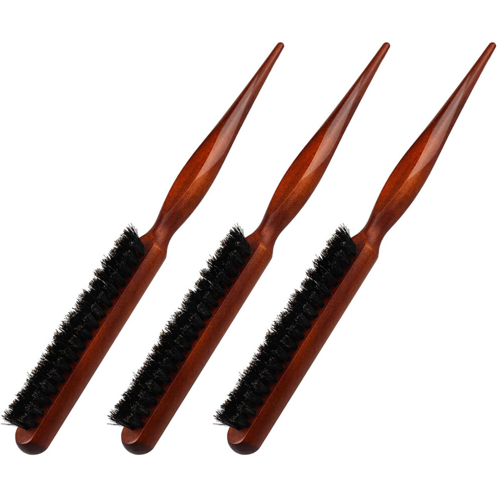 Hkhbjs 3Pcs Boar Bristle Hair Comb Tail Pick For Backcombing Smoothing And Volume Creation Professional Styling Comb For Women