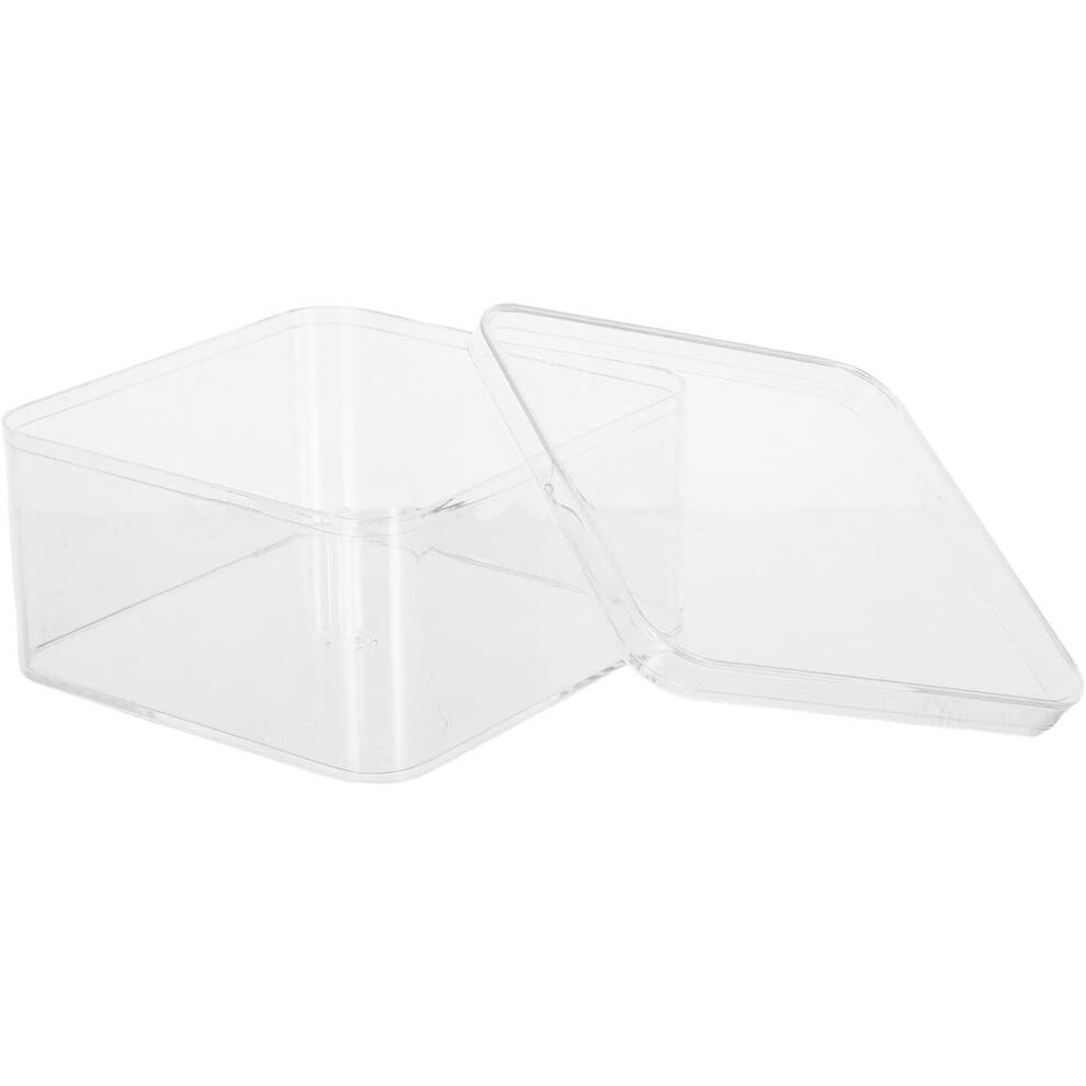 Hkhbjs 4Pcs Acrylic Organizer Boxes With Lids, Small Square Cube Storage Containers