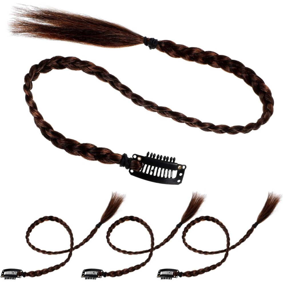 Hkhbjs Long Braided Wig Women Hair Extensions 4Pcs Extra Long Wrap Around Braided Ponytail Extension Natural Soft Synthetic Hairpiece