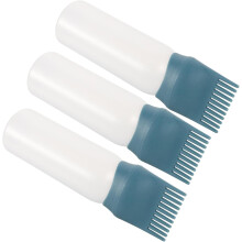 3 stuks applicatorflesjes voor haarverf, mengflesjes met plastic kam voor hoofdhuidbehandeling en salongebruik