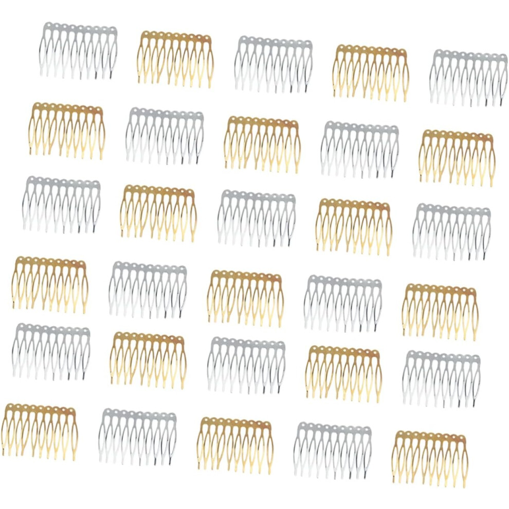 Hkhbjs Golden/White 30Pcs Alloy Hair Side Combs Simple Inserted Comb Headpiece Hair Accessory For Women Lady Teeth And K For Wedding Pins