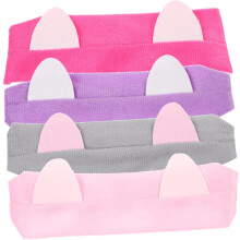 4er-Pack Katzenohren-Haarbänder, Hasenohren-Haarbänder, Haarspitzen-Make-up-Haarbänder, Kosmetik-Haarbänder für Mädchen, Partys, Yoga, Sport